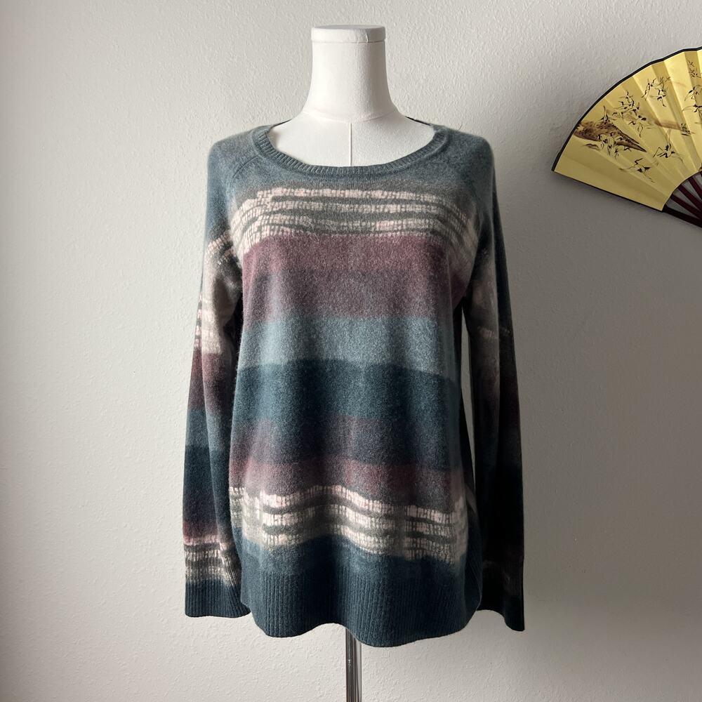 match cashmere gray boho tie dye artsy sweater